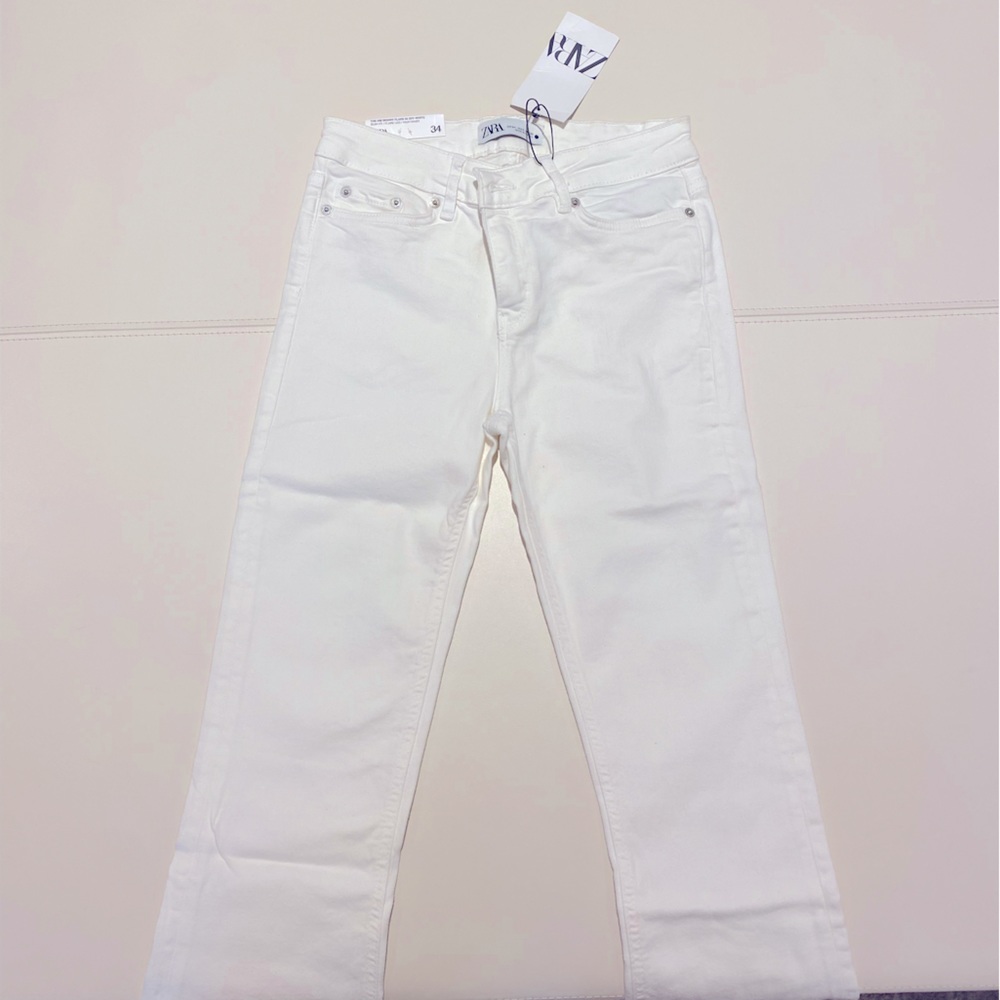 zara off white flare jeans